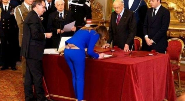 Ministrja italiane dhe veshja e saj ekstravagante