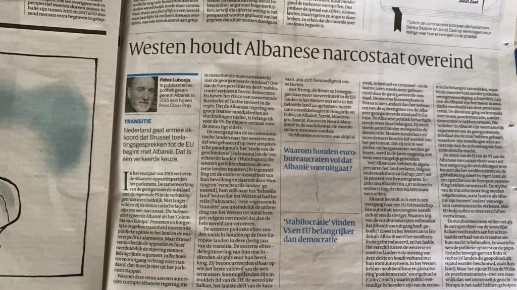 Fatos Lubonja nxin Shqipërinë në mediat holandeze: mos na pranoni në BE, jemi narko-shtet, kemi korrupsion, krim, drogë